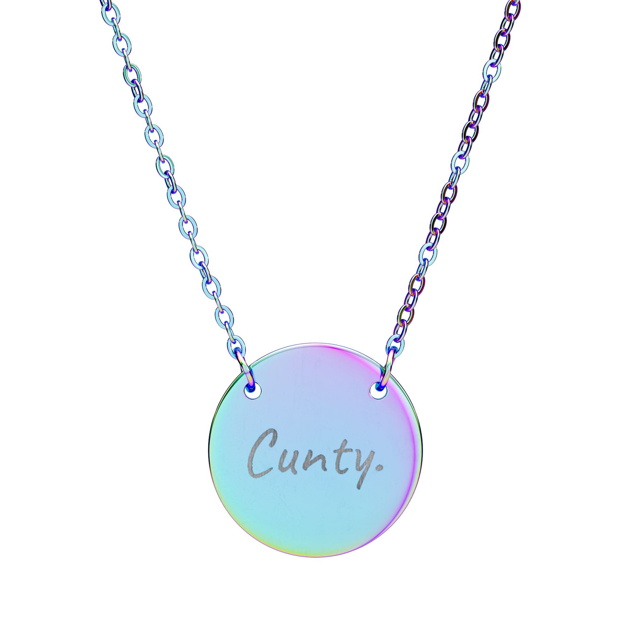 Cunty. Engraved Necklace