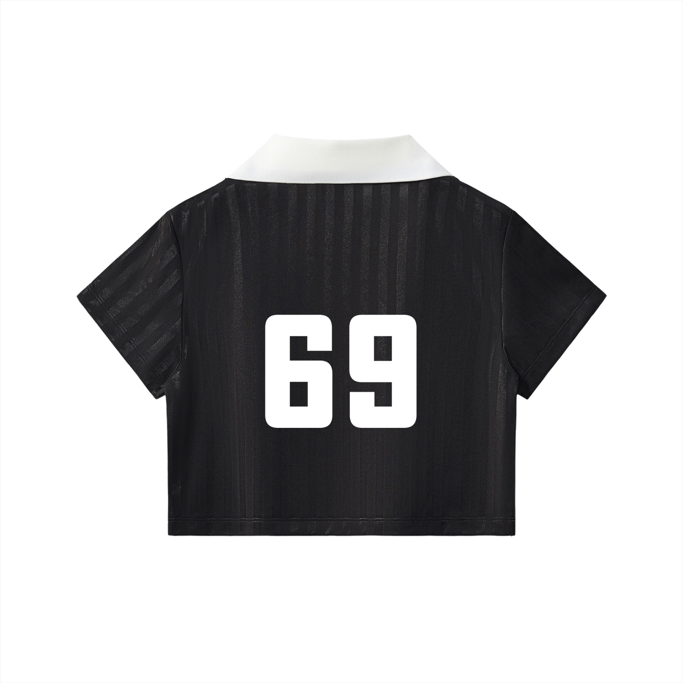 Contrast Collar Striped Cropped Jersey