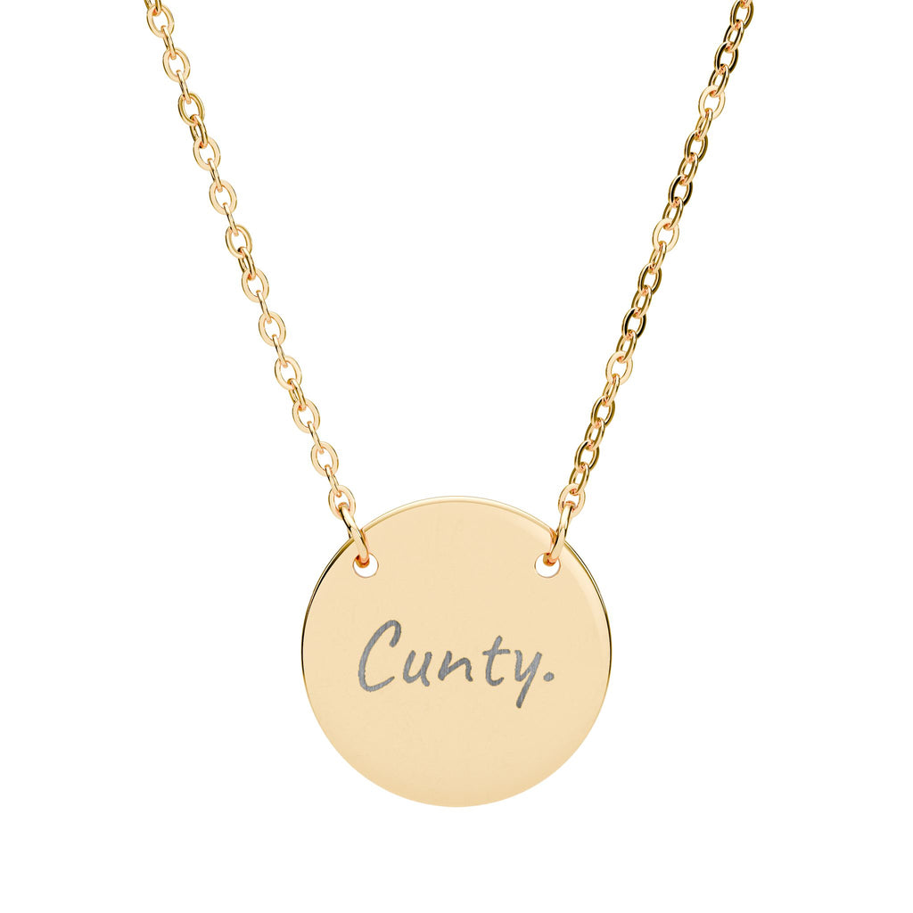 Cunty. Engraved Necklace