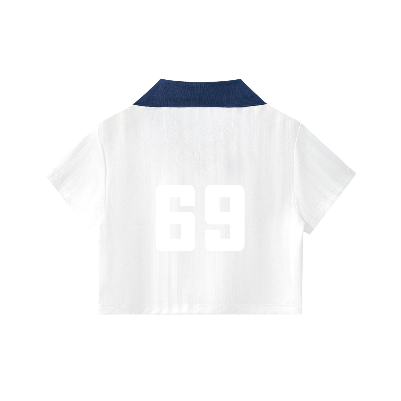 Contrast Collar Striped Cropped Jersey