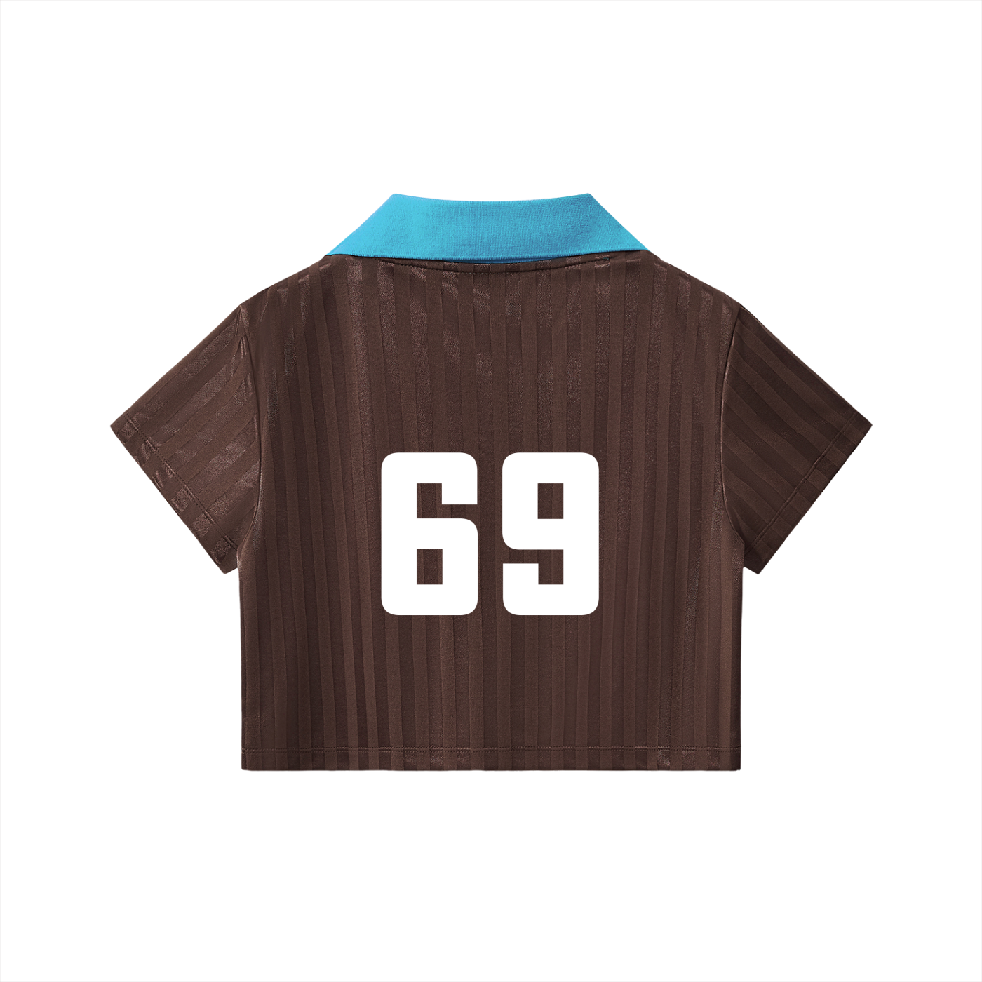 Contrast Collar Striped Cropped Jersey