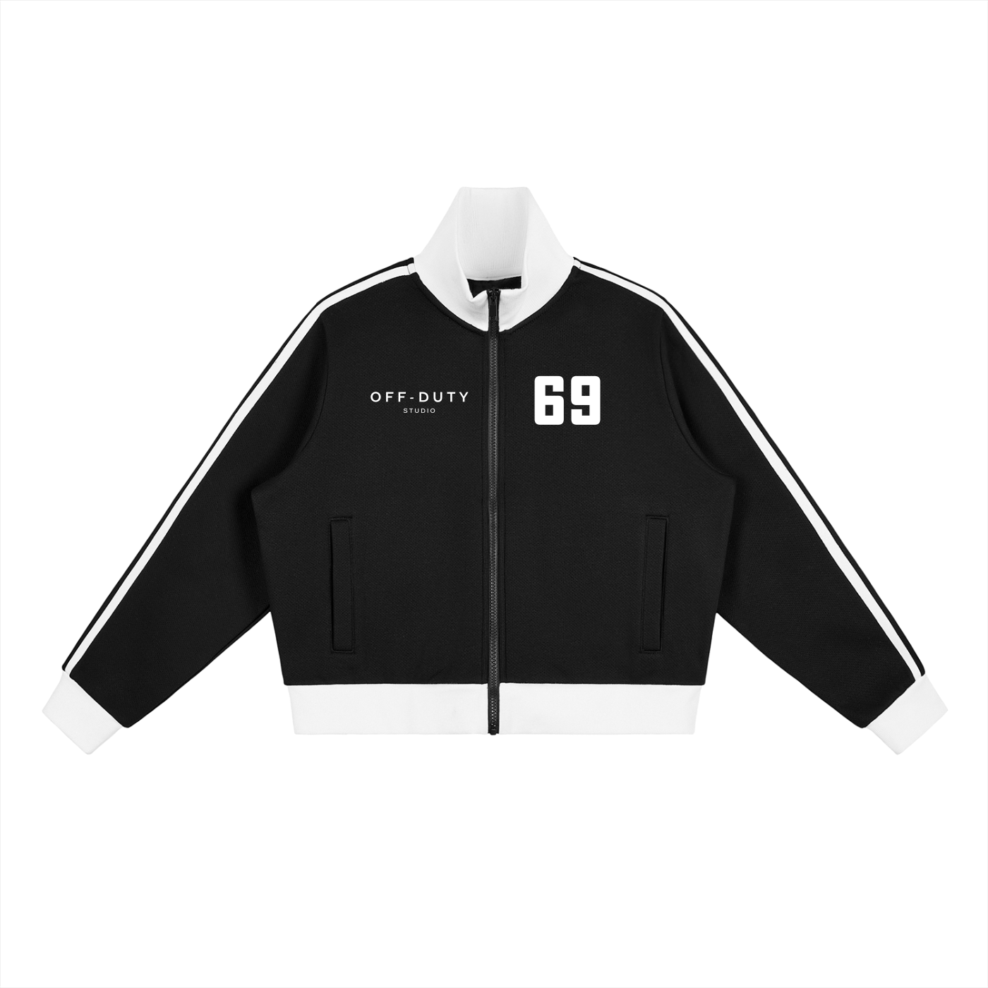 Side Striped Cropped Track Jacket