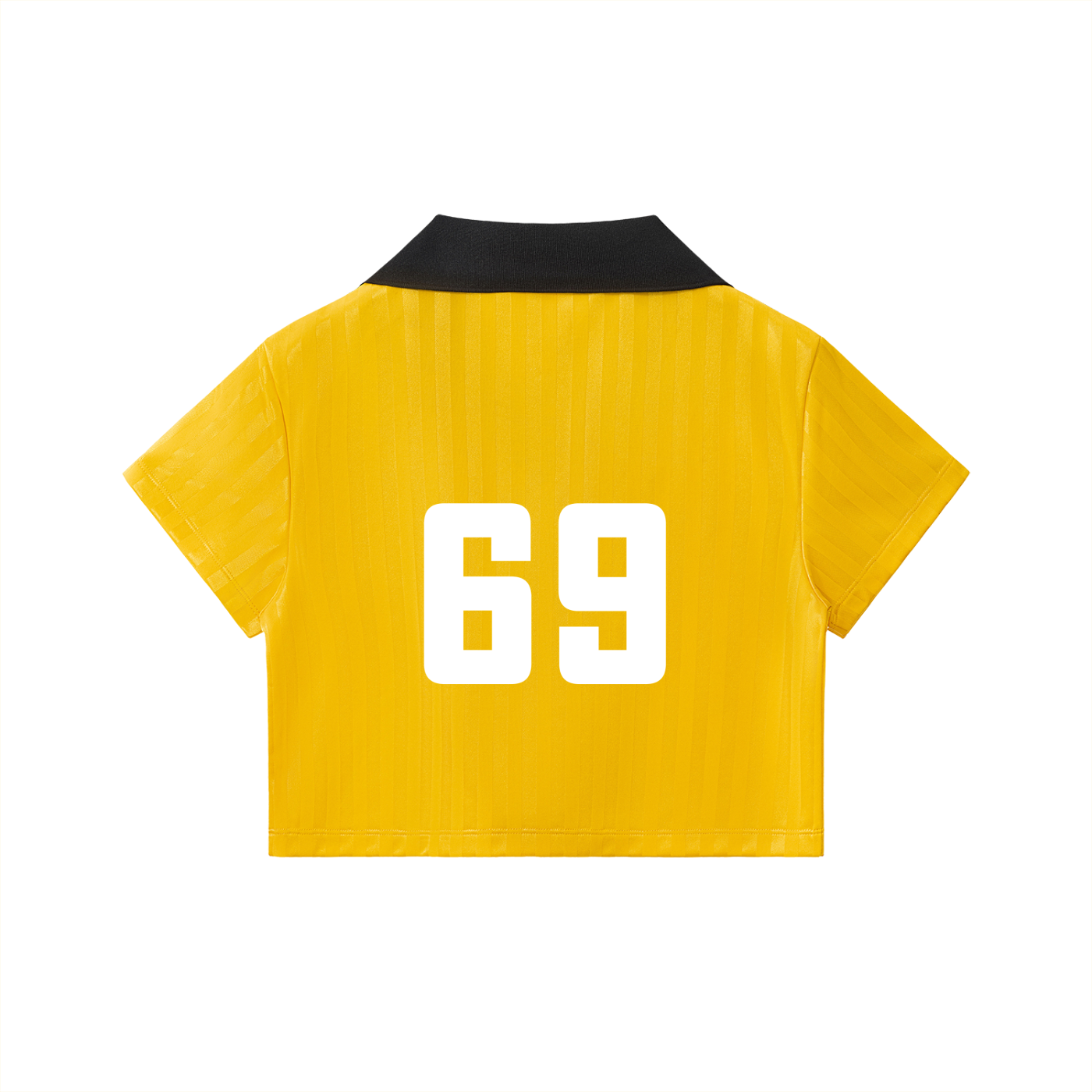 Contrast Collar Striped Cropped Jersey