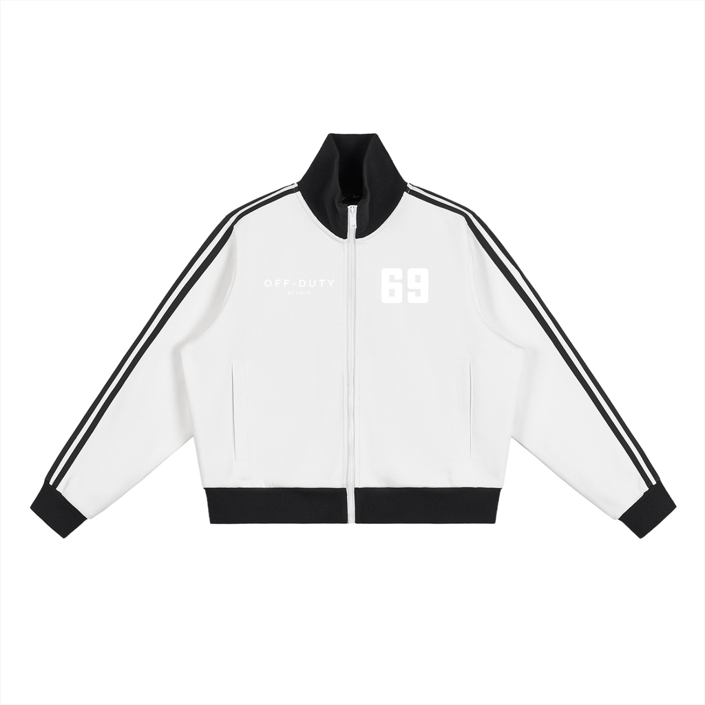 Side Striped Cropped Track Jacket