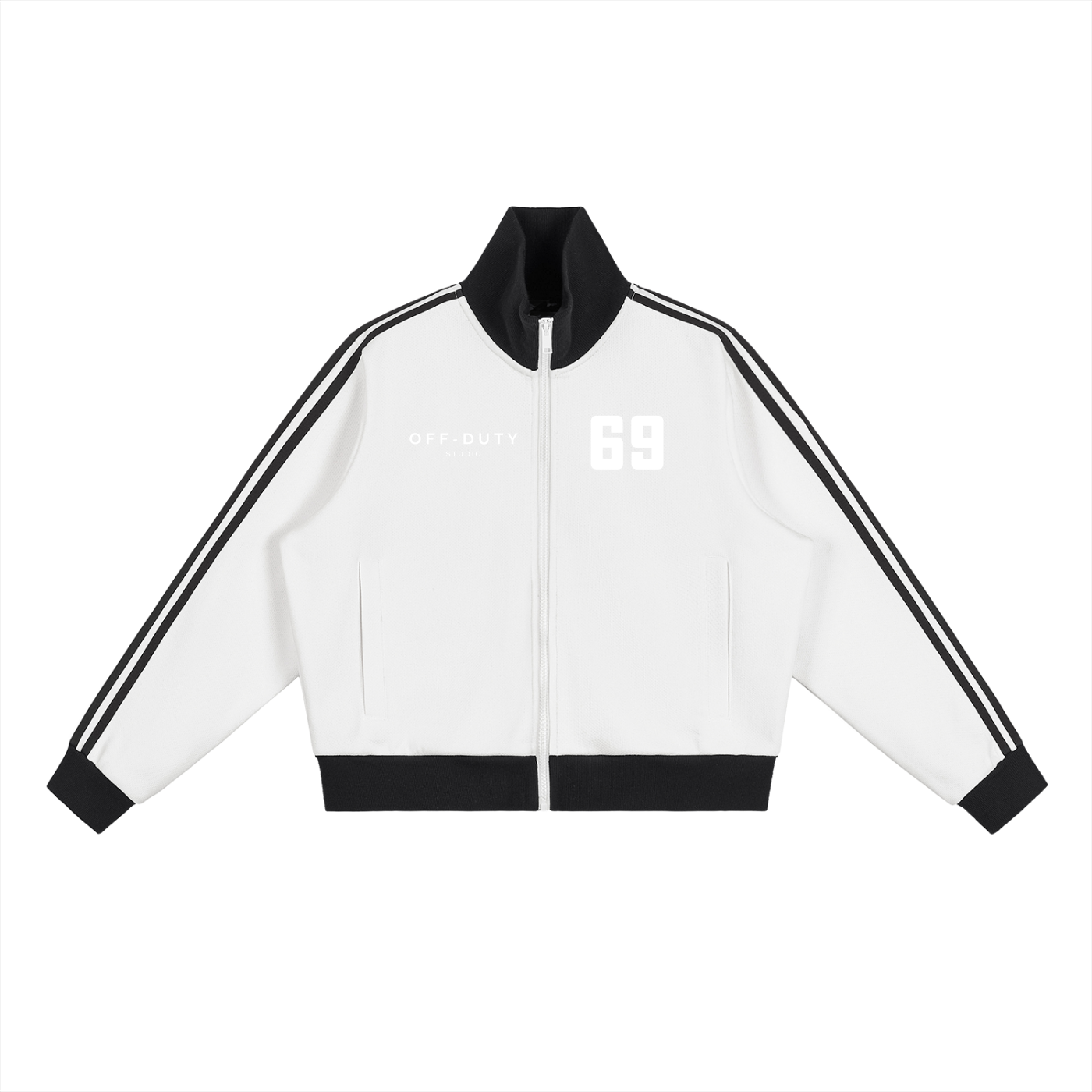 Side Striped Cropped Track Jacket