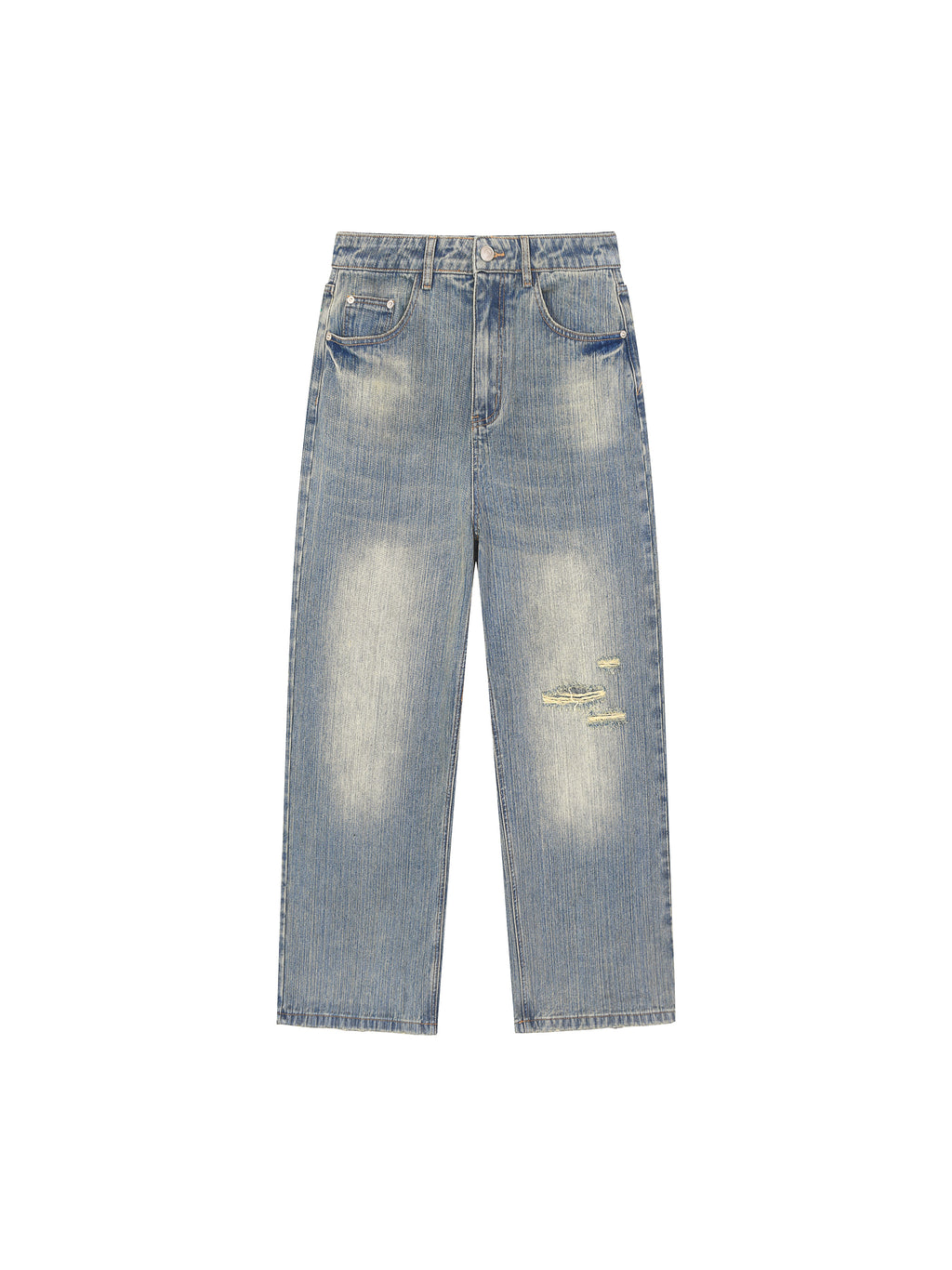 Washed Distressed Denim Jeans