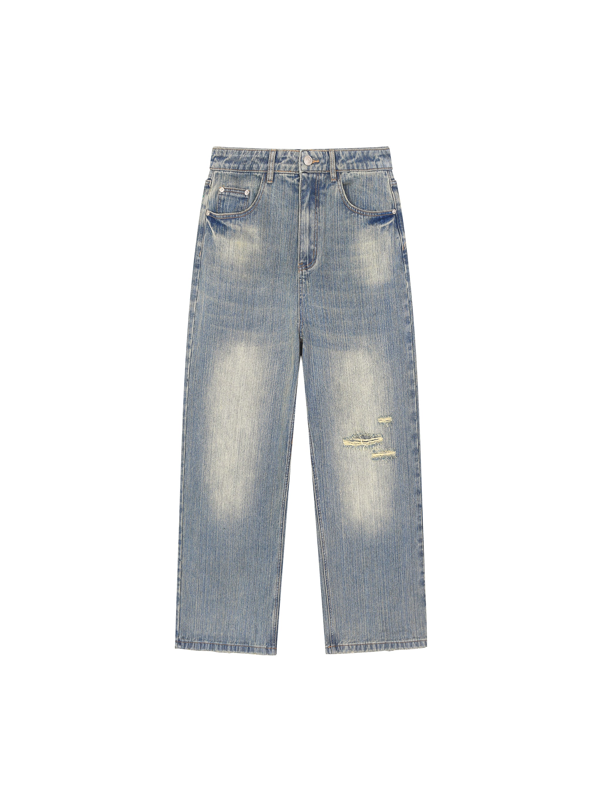 Washed Distressed Denim Jeans